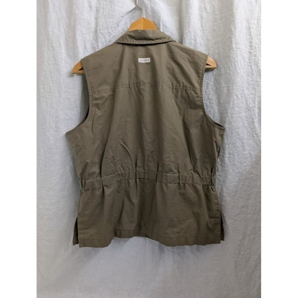 LIZGOLF women's size Medium kahki vest, snap closure, safari vest L8 - Picture 5 of 7